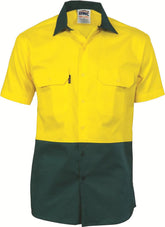 DNC HiVis Two Tone Cotton Drill Shirt - Short Sleeve (3831)